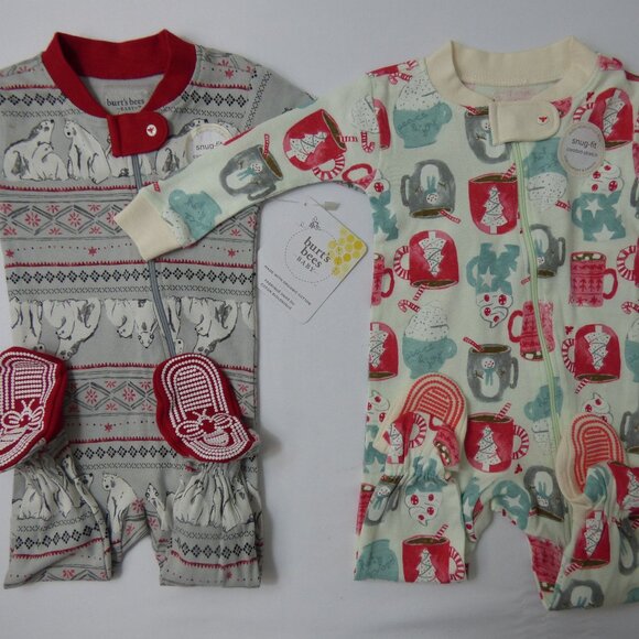 NWT Burt's Bees Baby Winter Footies Set, Size 3-6 Months - Picture 1 of 3
